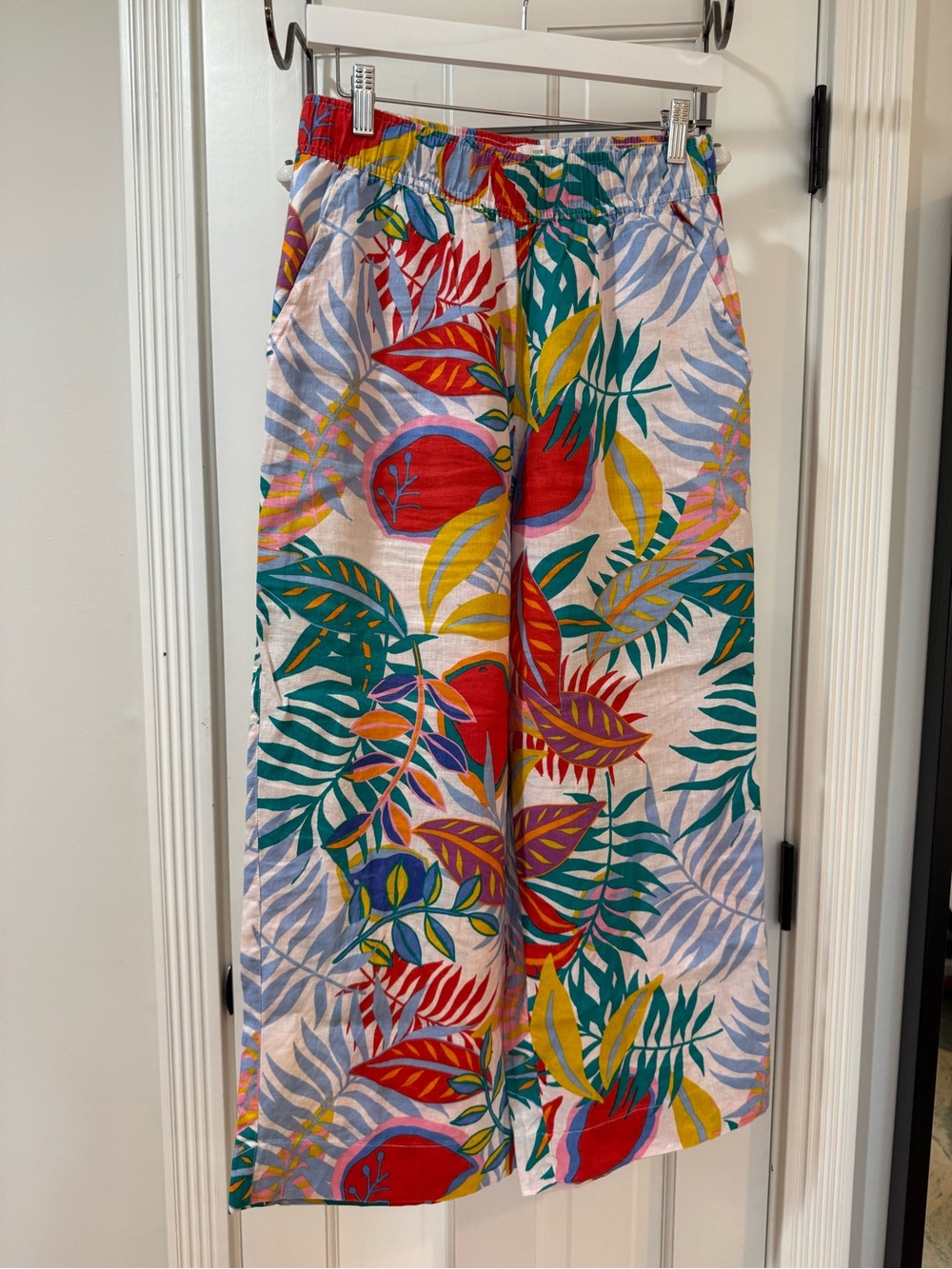 C&C California Wide Leg Tropical Print Pants in Red, Yellow, Green, Blue